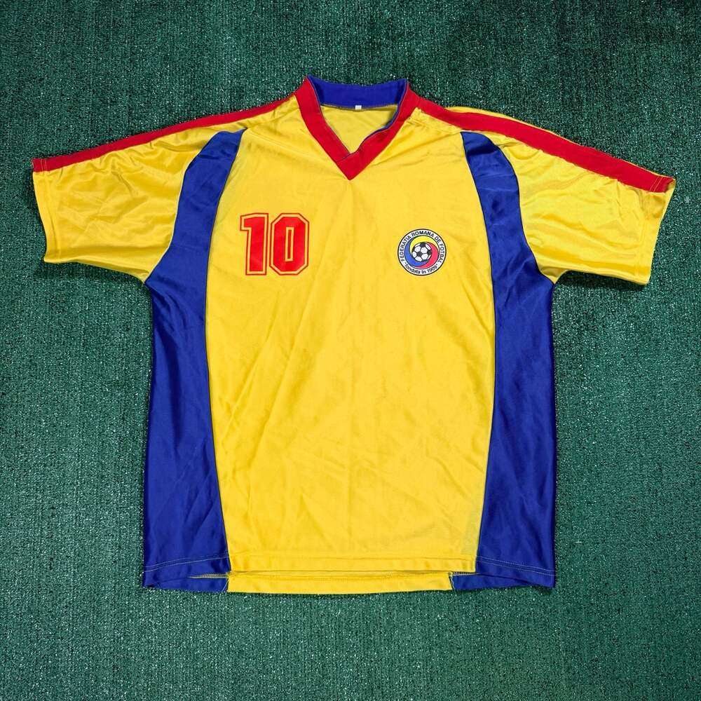 Vintage Romania 2000 Home Football Fan Jersey Hagi #10 XL